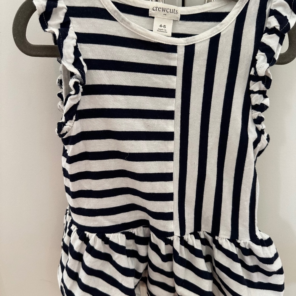 Girls Crewcuts Navy & White Stripe Top - size 4-5